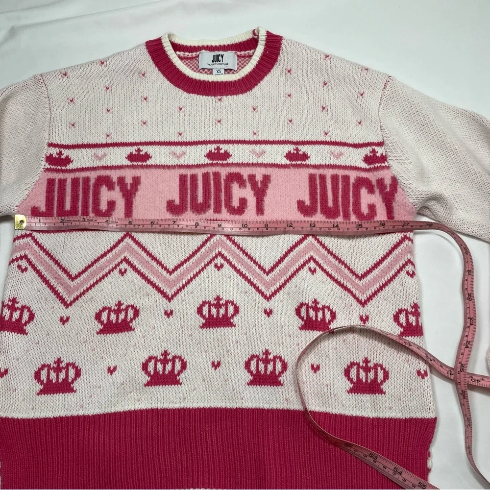 Juicy Couture Pink Crown Logo Knit Sweater